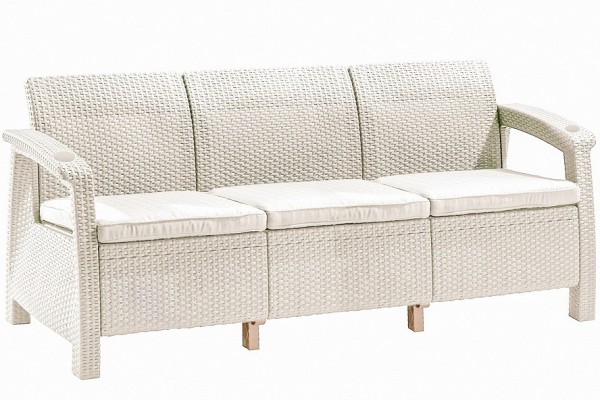 Трёхместный диван  Yalta Sofa 3 Seat белый купить в Балабаново