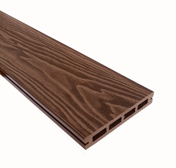 Террасная доска из ДПК Terrapol Смарт 3D Пустотелая с пазом Орех Милано купить в Балабаново