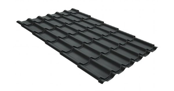 Металлочерепица классик GL 0,5 GreenCoat Pural RR 23 темно-серый (RAL 7024 мокрый асфальт) купить в Балабаново