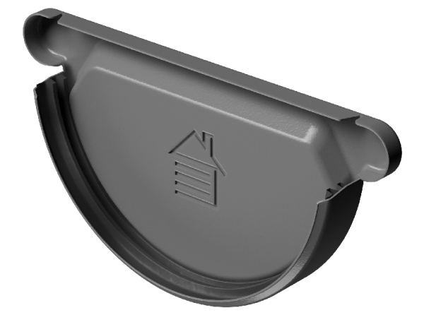 Заглушка желоба D125 Döcke STAL PREMIUM Графит, (RAL 7024) купить в Балабаново