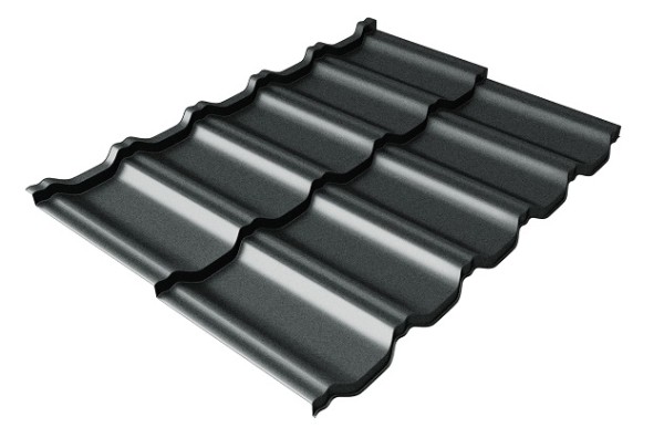 Металлочерепица модульная Квинта Uno Grand Line c 3D резом 0,5 Satin RAL 7016 антрацитово-серый купить в Балабаново