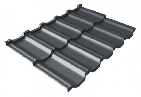 Металлочерепица модульная Квинта Uno Grand Line c 3D резом 0,5 Satin Мatt RAL 7024 мокрый асфальт купить в Балабаново