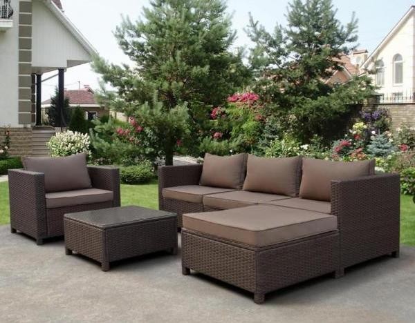 Комплект мебели AFINA плетеной из иск. ротанга YR821A Brown/Beige купить в Балабаново