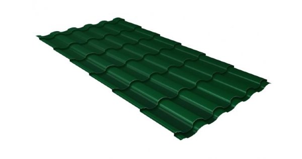 Металлочерепица кредо 0,5 Satin RAL 6005 зеленый мох купить в Балабаново