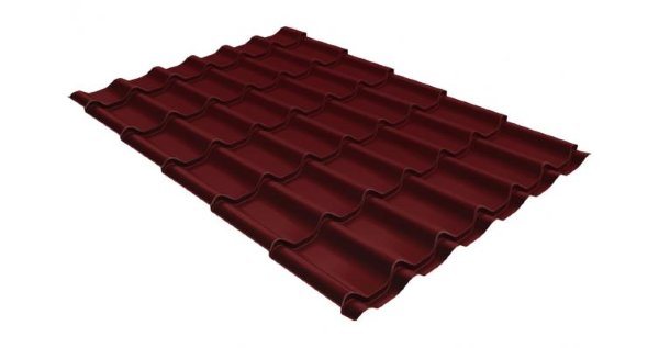 Металлочерепица классик GL 0,5 Velur20 RAL 3005 красное вино купить в Балабаново