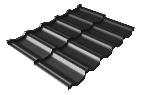 Металлочерепица модульная Квинта Uno Grand Line c 3D резом 0,5 Quarzit lite RAL 9005 черный купить в Балабаново