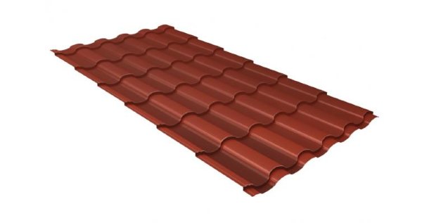 Металлочерепица кредо GL 0,5 Velur20 RAL 8004 терракота купить в Балабаново