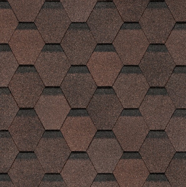 Гибкая черепица Docke, коллекция Шестигранник Коричневый купить в Балабаново