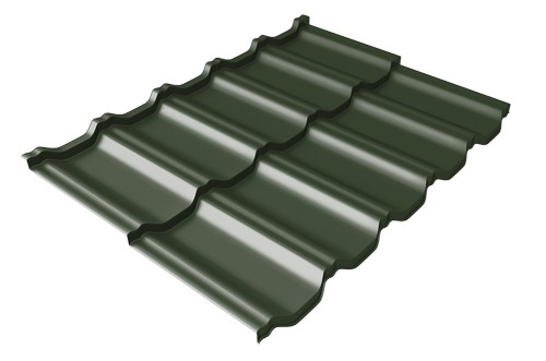 Металлочерепица модульная Квинта Uno Grand Line c 3D резом 0,5 Velur RAL 6020 хромовая зелень купить в Балабаново