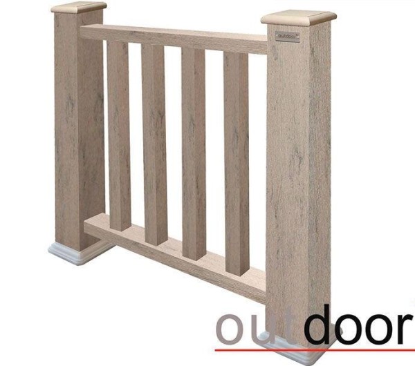 Ограждение из ДПК Outdoor Классик 3D STORM серый микс купить в Балабаново