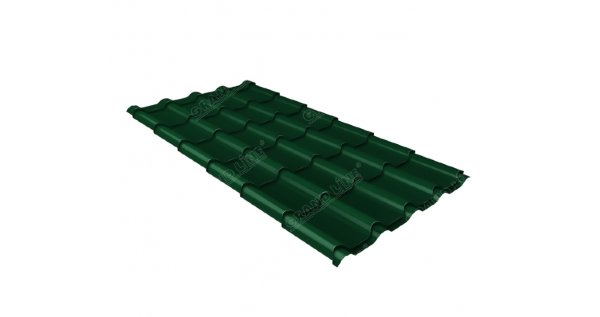 Металлочерепица камея 0,5 Satin RAL 6005 зеленый мох купить в Балабаново
