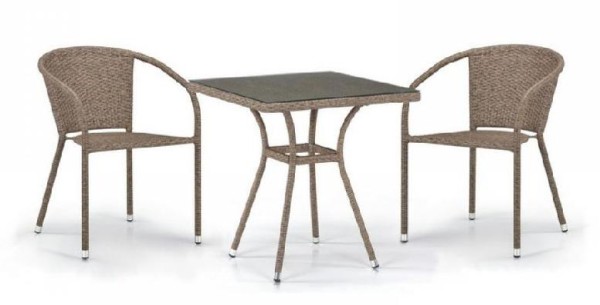 Комплект плетеной мебели AFINA из иск. ротанга T282BNT/Y137C-W56 Light Brown 2Pcs купить в Балабаново