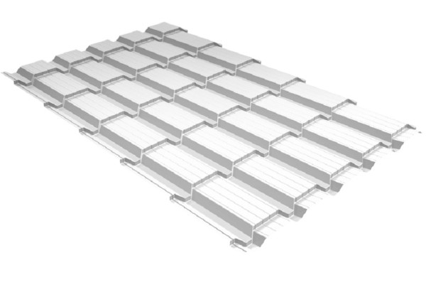 Металлочерепица GL квадро профи 0,5 Satin RAL 9003 сигнальный белый купить в Балабаново