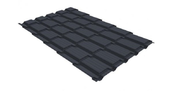 Металлочерепица GL квадро профи 0,5 GreenCoat Pural RR 23 темно-серый (RAL 7024) мокрый асфальт купить в Балабаново