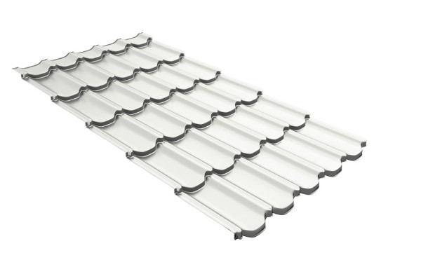 Металлочерепица квинта плюс с 3D резом 0,5 Satin RAL 9003 сигнальный белый купить в Балабаново