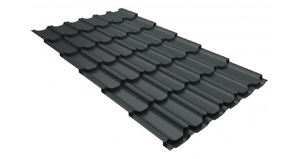 Металлочерепица квинта плюс 0,5 GreenCoat Pural Matt RR 23 темно-серый (RAL 7024 мокрый асфальт) купить в Балабаново