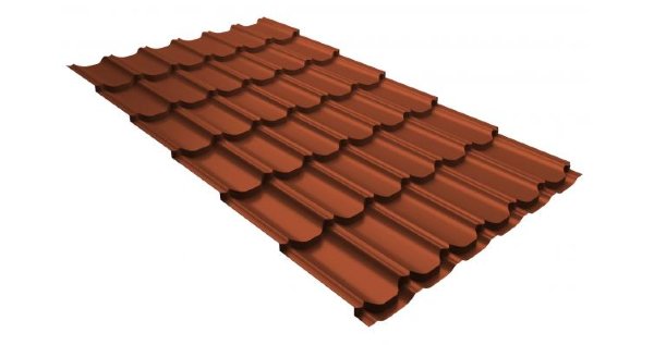 Металлочерепица квинта плюс 0,5 GreenCoat Pural RR 750 кирпично-красный (RAL 8004 терракота) купить в Балабаново